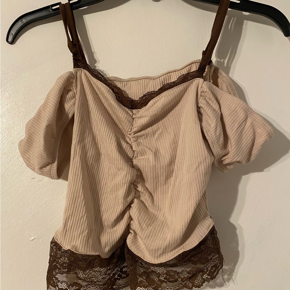 Off the Shoulder Lace Crop Top